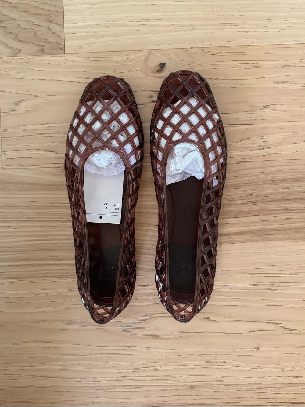 H&M Burgundy Jelly Slip-On Flat